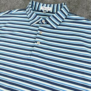 Peter Millar Polo Shirt Men Extra Large Striped Summer Comfort Short Sleeve Golf